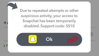 Snapchat : How to Fix Snapchat Support code ss10 / Snapchat Login Error Fix (2024)
