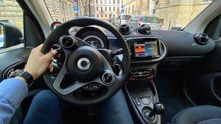 Smart EQ ForTwo [Electric 60kW/82 HP] | Test Drive #25 | POV Driver. TV