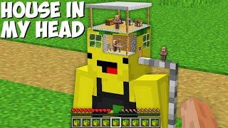 Why are THESE TINY VILLAGERS LIVING INSIDE MY HEADS in Minecraft ? LEMON CRAFT HOUSE !