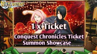 NXB NV : LUCKY SUMMON‼️[ SASUKE WN & UCHIHA SAKURA ]CONQUEST CHRONICLES TICKET SUMMON SHOWCASE