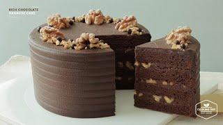 리치 초콜릿 가나슈 케이크 * 촉촉한 초코 시트와 호두 전처리 방법 : Rich Chocolate Ganache Cake Recipe | Cooking tree