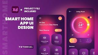 Smart Home App UI Design in Adobe XD - XD Tutorial - Tips & Tricks