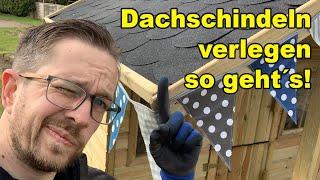 Dachschindeln verlegen so geht das! Bitumenschindeln ! Dachpappe Dach decken mit Schindeln tobiebel