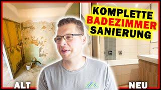 KOMPLETTE BADSANIERUNG - Trockenbau, Rohinstallation & Fliesenverlegung! | Home Build Solution