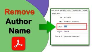 How to remove author name from pdf with Adobe Acrobat Pro DC
