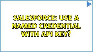 Salesforce: Use a Named Credential with API key?