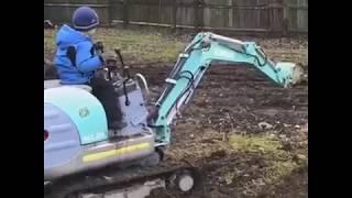 Работа Мини-экскаватора Kobelco SK007-2