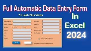 Full Automatic Data Entry From In Excel