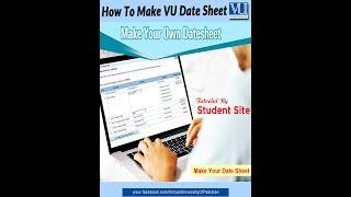 How to make vu datesheet  - Student site