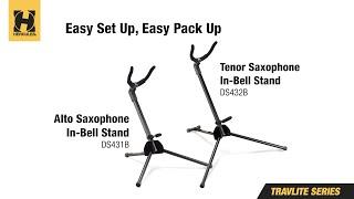Hercules DS431B/DS432B Alto/Tenor Saxophone Stand Easy Set Up Easy Pack Up! (Timelapse)