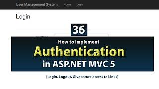 How to implement Authentication in ASP.NET MVC 5 - ASP.NET MVC 5  Tutorials - Next Class