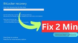 Fix - Bitlocker Recovery Key || bitlocker unlock without password and recovery key | bitlocker