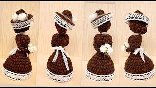 DIY/ Coffee beans Crafts/How to make a  Coffee Lady / Handmade