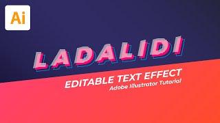 Simples Editable Text Effect in Adobe Illustrator Tutorial