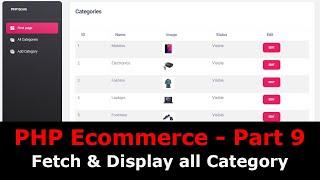 PHP Ecom Part 9 : How to fetch & display category in PHP | Fetch Category image in PHP MySQL