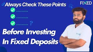7 Important Things You Should Know Before Investing in FD | Fixed Deposits | #fixed