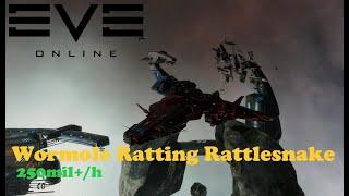 EVE Online - 250mill/h Passive Rattlesnake | C4 Wormhole
