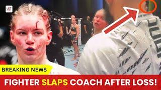 Frustrated Fighter Slaps Coach After Loss at UFC Fight Night 2025 | Viktoriia Dudakova's Outburst