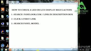 HOW TO CHECK A LED AND LCD PANEL REGULATION ? DO LIKE THIS