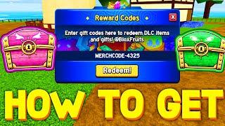 HOW TO GET DLC MERCH GIFT CODES + SUPER FRUIT BOXES in BLOX FRUITS! ROBLOX