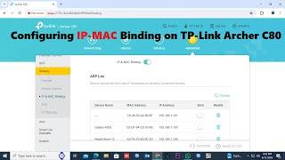 Configuring IP-MAC Binding on TP-Link Archer C80