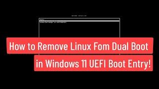 How to Remove Linux (Ubuntu) from Dual Boot in Windows 11 & Uninstall or Delete UEFI Boot Entry!