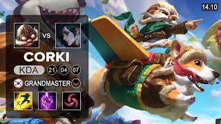 Corki vs Hwei Mid - KR Grandmaster - Patch 14.10 Season 14