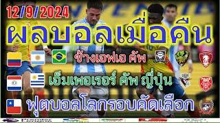 ผลบอลเมื่อคืน-โปรแกรมบอลคืนนี้/ฟุตบอลโลกรอบคัดเลือกโซนอเมริกาใต้/ช้างเอฟเอคัพ/เอ็มเพอเรอร์คัพ/ไทยลีก