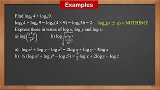 9709 P3 - 5.4 Laws of Logarithms