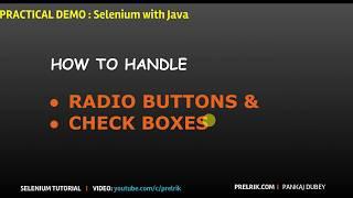 Selenium : How to handle Radio Buttons & check Boxes