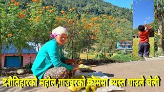 Villager girl and villages work at home || Villagerlifestyle || Nisikhola Baglung || kGM vlog