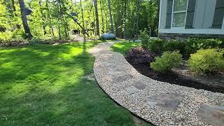 Decorative Gravel Walkway | Landscape Drainage Solutions by Brooks Landscaping (After Video )