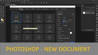 Adobe Photoshop - New Document settings / Options