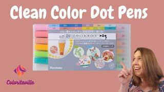 Kuretake Zig Clean Color Dot Pens Markers Dual End 12 pack