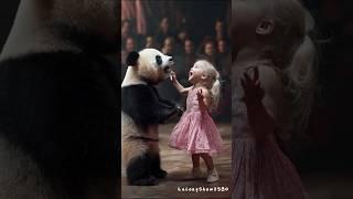 A baby dance with a panda on AGT #agt #magic #dance #agtreacioin #america #americagottalent #cute