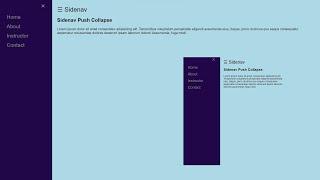 How to create a Sidenav Push/Collapse Responsive Webpage using HTML, CSS and JAVASCRIPT Step By Step