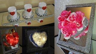 Dollar Tree DIY Glam Valentines Day Home Decor|| DIY Glam Handmade Mirrored Gift Idea