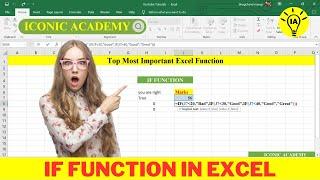 Most Important Excel Formula If Function #excel  Iconic Academy