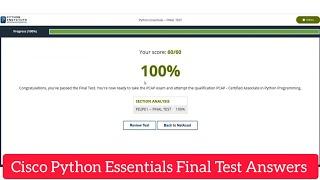 Cisco Python Essentials Final Test Answers|| Python Essentials - Final Test Answers #python #cisco