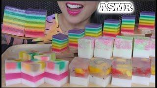 ASMR RAINBOW JELLO DESSERT (EATING SOUNDS) LIGHT WHISPERS | SAS-ASMR