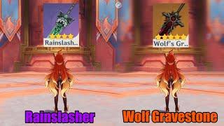 Mavuika R1 Wolf's Gravestone Vs R5 Rainslasher || Genshin Impact