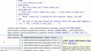 Android Developing Applications Tutorial 37 PutExtra method for an Email Intent