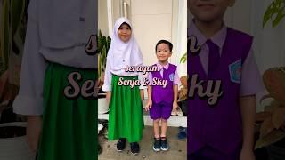 Seragam Sekolah Kakak Senja & Sky  #shorts #musiktostos #mirror #senjafirsta #langitputrasky