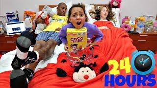 24 HOUR CHALLENGE OVERNIGHT IN TIANA'S BEDROOM!!