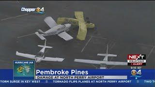 Planes flipped at North Perry Airport by possible tornado