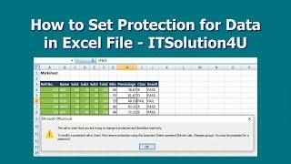 How to Set Protection for Data in Excel File - ITSolution4U