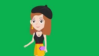 Cartoon Girl  Character Explaining | Girl Talking Green Screen