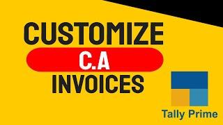 Invoice customization for Service provider TALLY PRIME