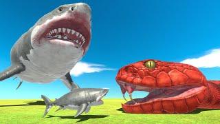 Megalodon is Growing VS Giant Titanoboa - Animal Revolt Battle Simulator