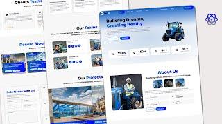 Animated construction company website with React Js - Modern Design - GSAP - Responsive